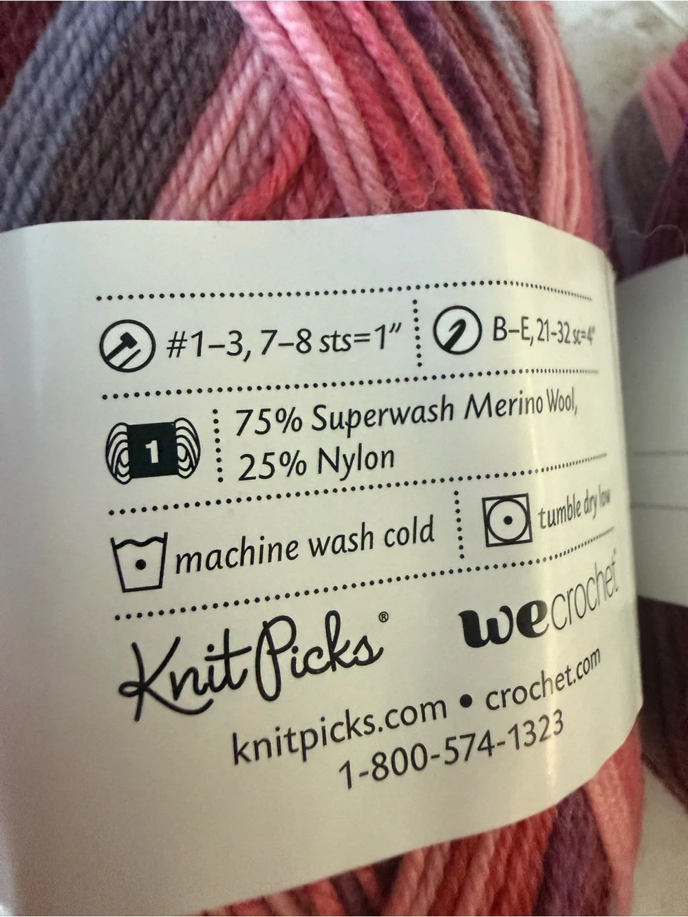 Felici Fingering Weight Yarn - Raspberry Beret - Multicolor Pink/Purple 2 Skeins